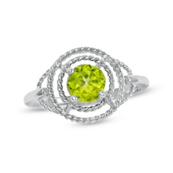 Peridot gemstone 925 Sterling Silver Zales Ring size 5 - Picture 1 of 1